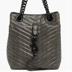 Large Edie Snake Embossed Bucket Bag,  Rebecca Minkoff